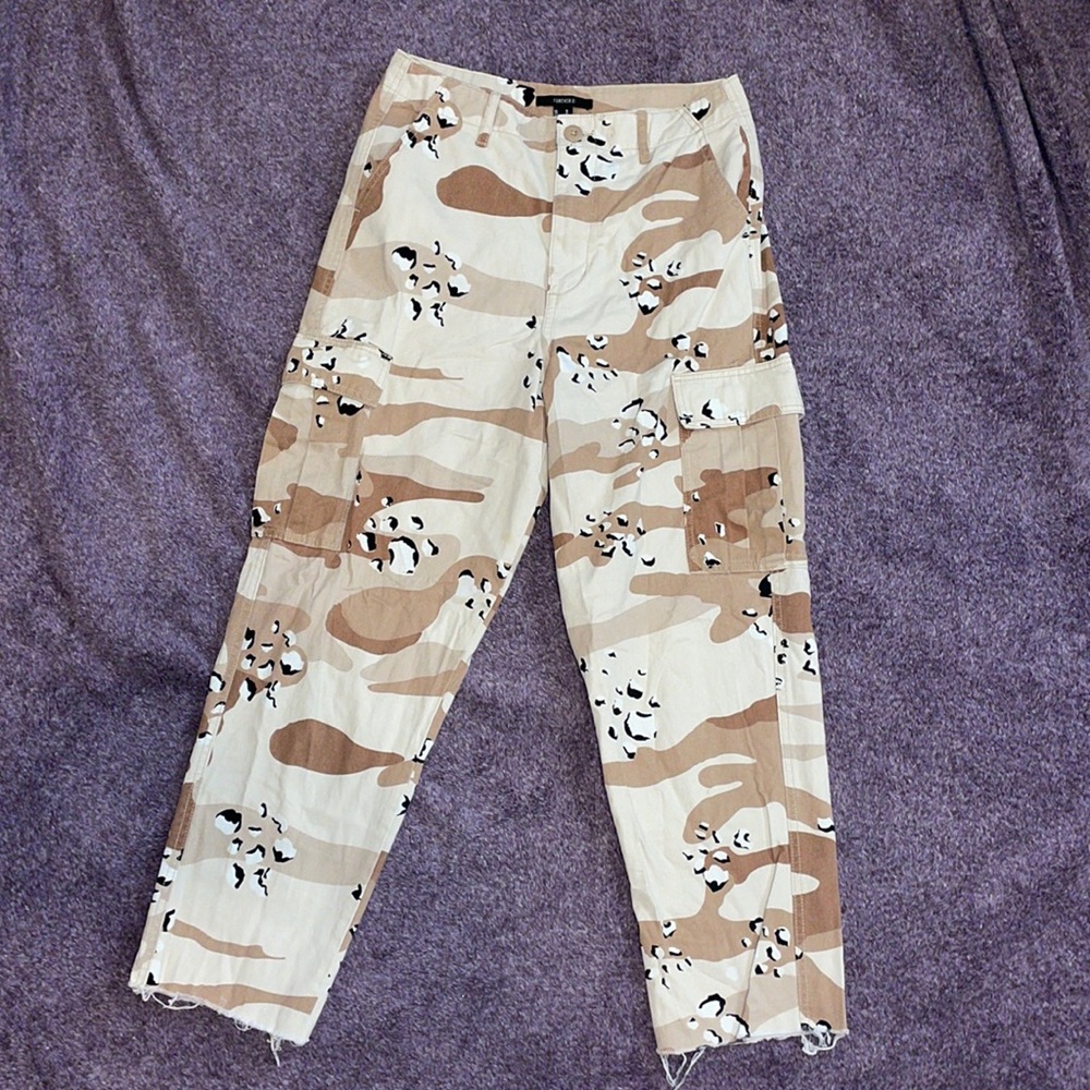 Forever 21 animal print cargo pants